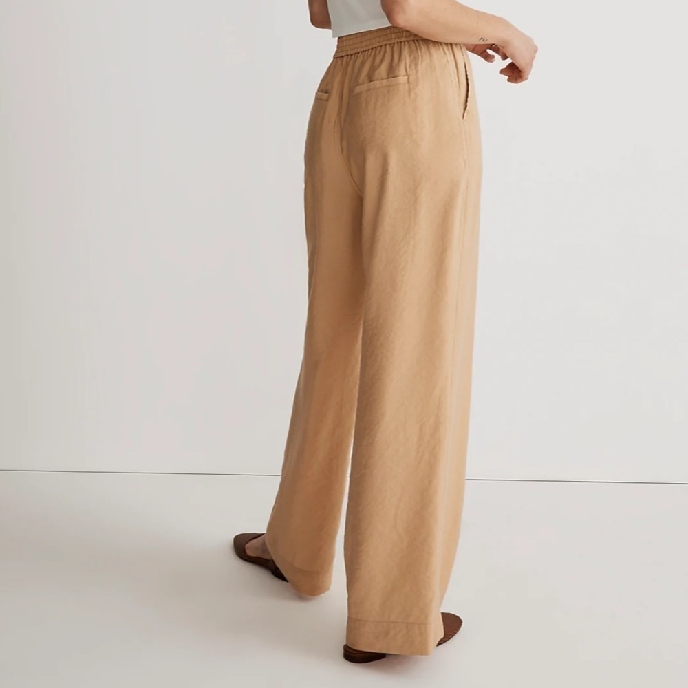 Madewell The Carley Wide Leg Pants in Softdrape Khakis Tan Medium NWT - Picture 4 of 11